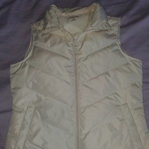 EUC Lands' End White Puffer Vest